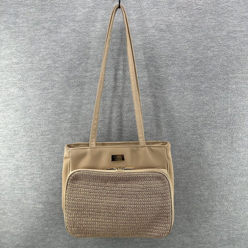 The Filer New York Beige Organizer Shoulder Bag (PU)